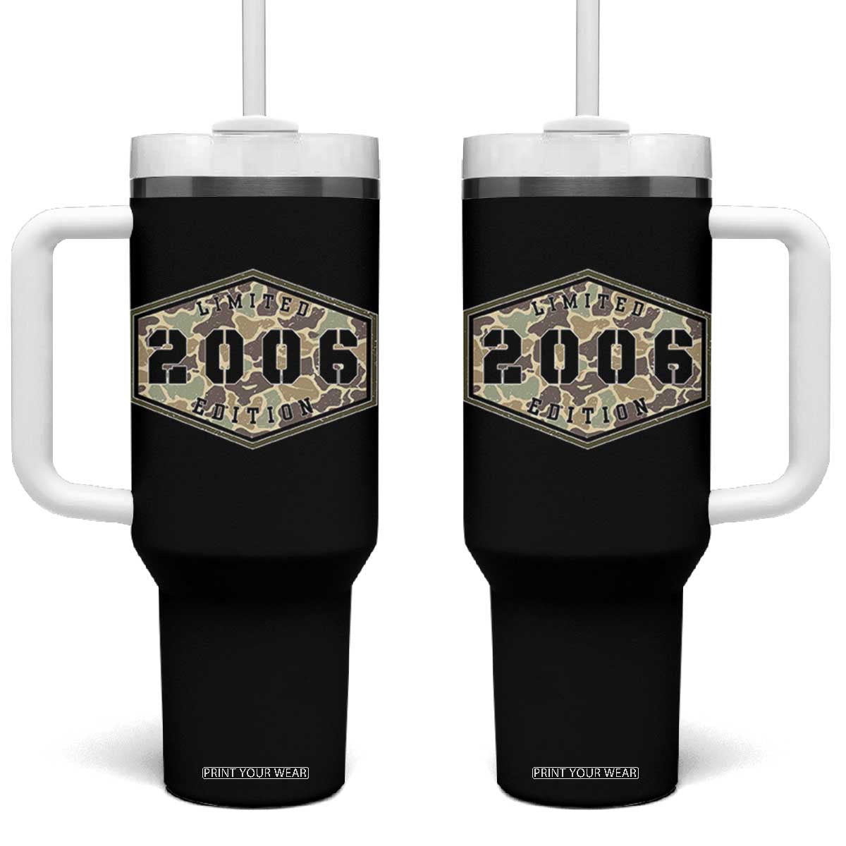 20th Birthday Hunting Tumbler With Handle 2006 Limited Edition Vintage Camouflage Gifts For Turning 20