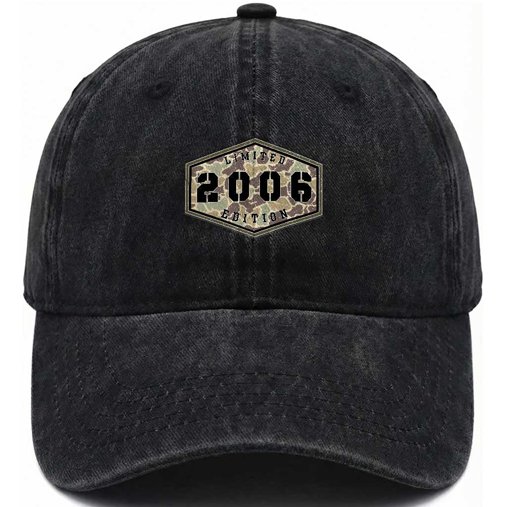 20th Birthday Hunting Washed Cotton Baseball Cap 2006 Limited Edition Vintage Camouflage Gifts For Turning 20 TS11 Print Your Wear