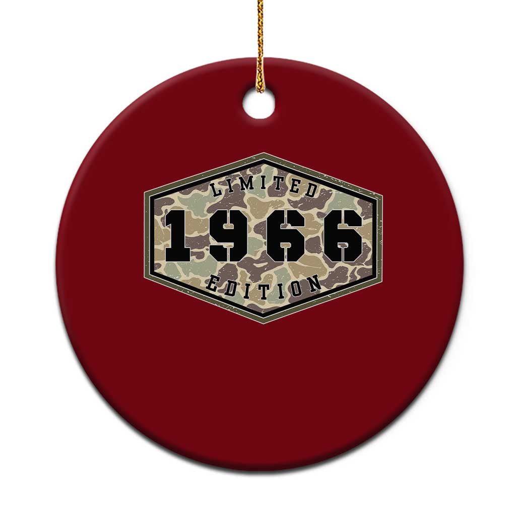 60th Birthday Hunting Ceramic Ornament 1966 Limited Edition Vintage Camouflage Gifts For Turning 60