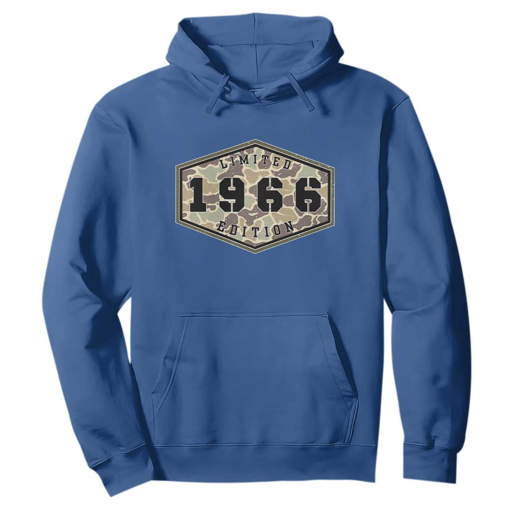 60th Birthday Hunting Hoodie 1966 Limited Edition Vintage Camouflage Gifts For Turning 60