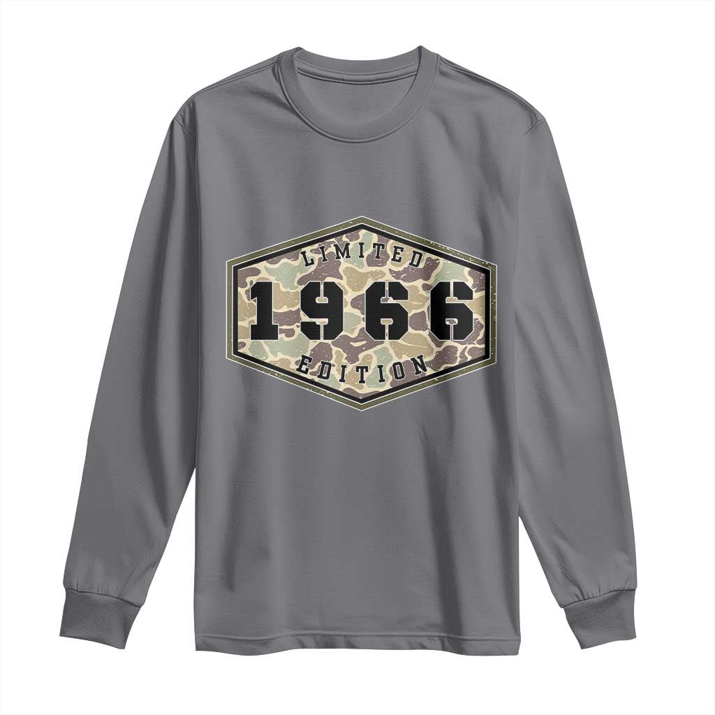 60th Birthday Hunting Long Sleeve Shirt 1966 Limited Edition Vintage Camouflage Gifts For Turning 60