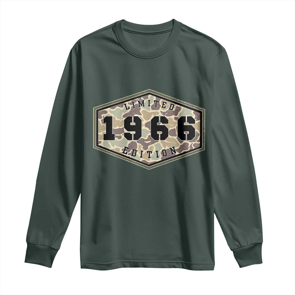 60th Birthday Hunting Long Sleeve Shirt 1966 Limited Edition Vintage Camouflage Gifts For Turning 60