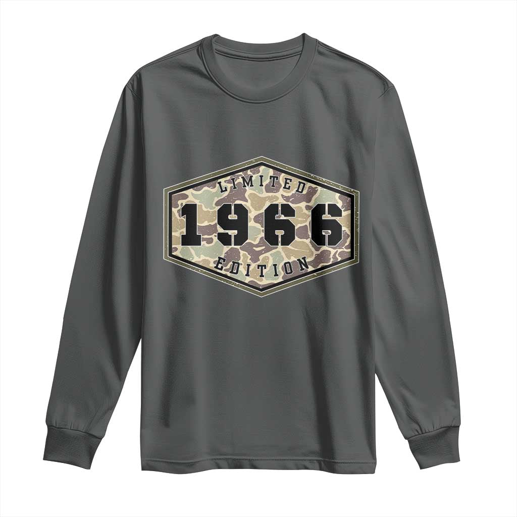 60th Birthday Hunting Long Sleeve Shirt 1966 Limited Edition Vintage Camouflage Gifts For Turning 60