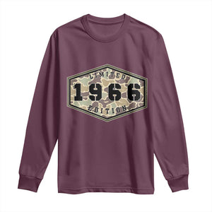 60th Birthday Hunting Long Sleeve Shirt 1966 Limited Edition Vintage Camouflage Gifts For Turning 60