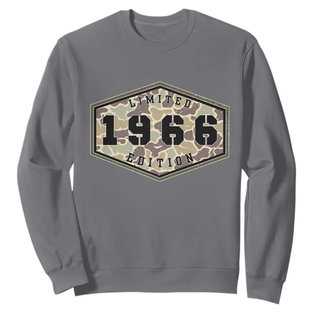60th Birthday Hunting Sweatshirt 1966 Limited Edition Vintage Camouflage Gifts For Turning 60
