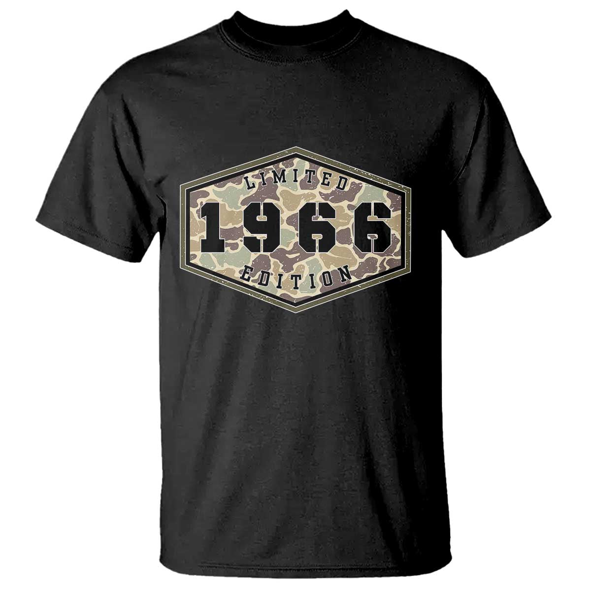 60th Birthday Hunting T Shirt 1966 Limited Edition Vintage Camouflage Gifts For Turning 60 TS11 Black Print Your Wear