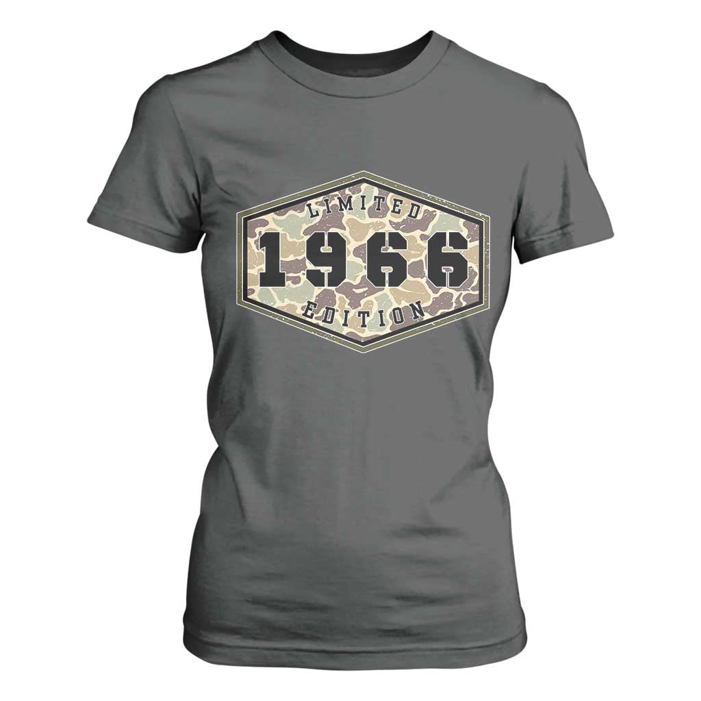 60th Birthday Hunting T Shirt For Women 1966 Limited Edition Vintage Camouflage Gifts For Turning 60