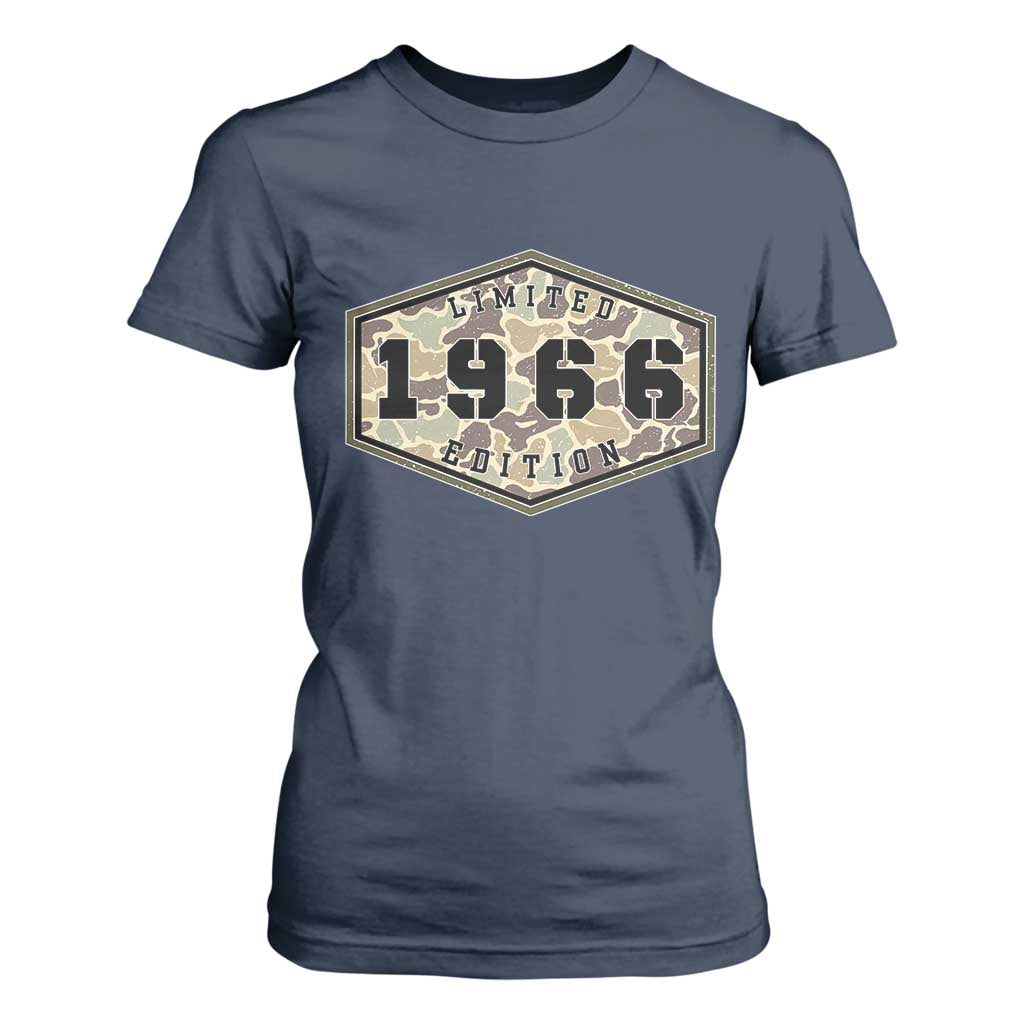 60th Birthday Hunting T Shirt For Women 1966 Limited Edition Vintage Camouflage Gifts For Turning 60