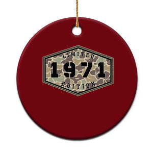 55th Birthday Hunting Ceramic Ornament 1971 Limited Edition Vintage Camouflage Gifts For Turning 55