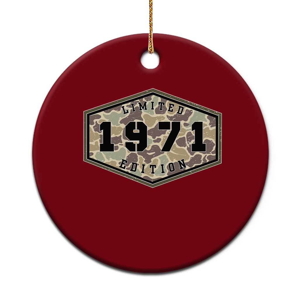 55th Birthday Hunting Ceramic Ornament 1971 Limited Edition Vintage Camouflage Gifts For Turning 55 TS11 1pc Red Print Your Wear