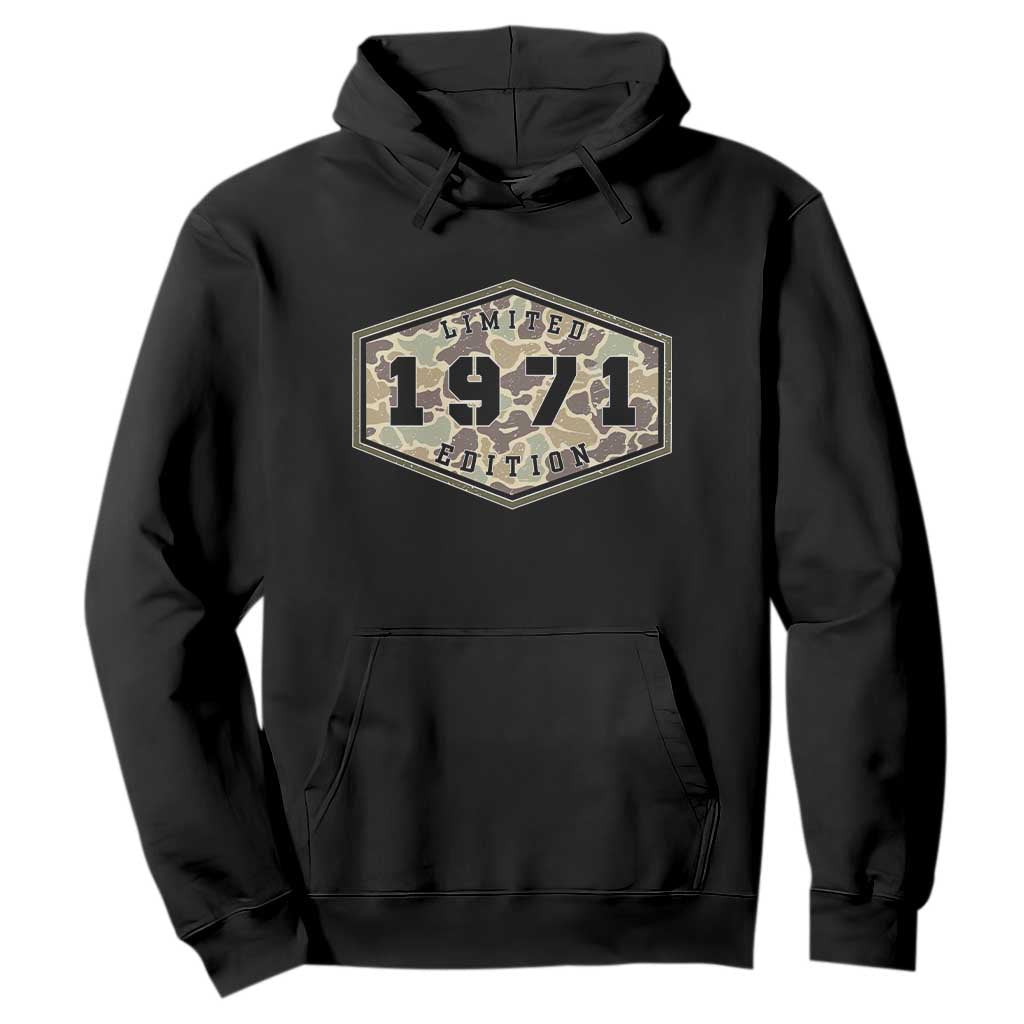 55th Birthday Hunting Hoodie 1971 Limited Edition Vintage Camouflage Gifts For Turning 55