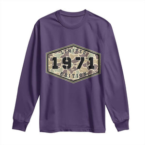 55th Birthday Hunting Long Sleeve Shirt 1971 Limited Edition Vintage Camouflage Gifts For Turning 55