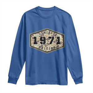 55th Birthday Hunting Long Sleeve Shirt 1971 Limited Edition Vintage Camouflage Gifts For Turning 55