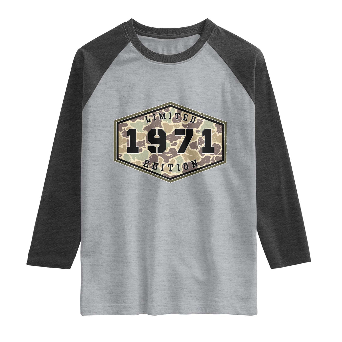 55th Birthday Hunting Raglan Shirt 1971 Limited Edition Vintage Camouflage Gifts For Turning 55