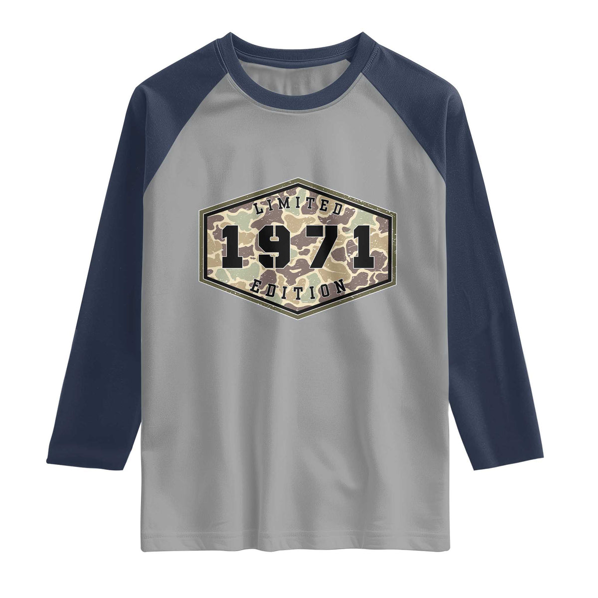55th Birthday Hunting Raglan Shirt 1971 Limited Edition Vintage Camouflage Gifts For Turning 55