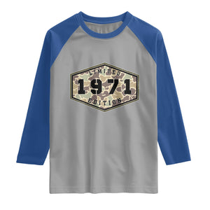 55th Birthday Hunting Raglan Shirt 1971 Limited Edition Vintage Camouflage Gifts For Turning 55