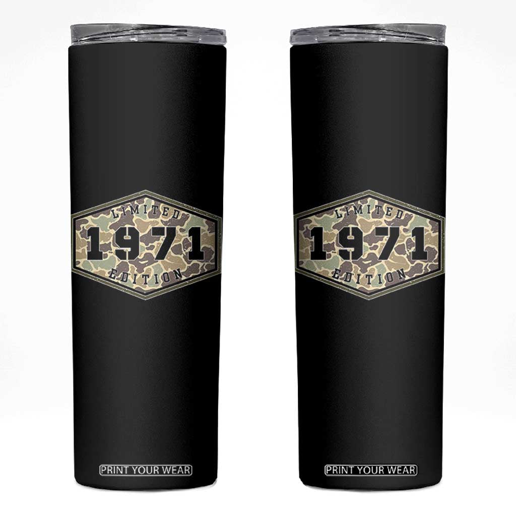 55th Birthday Hunting Skinny Tumbler 1971 Limited Edition Vintage Camouflage Gifts For Turning 55