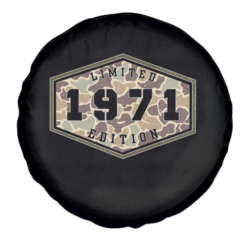 55th Birthday Hunting Spare Tire Cover 1971 Limited Edition Vintage Camouflage Gifts For Turning 55