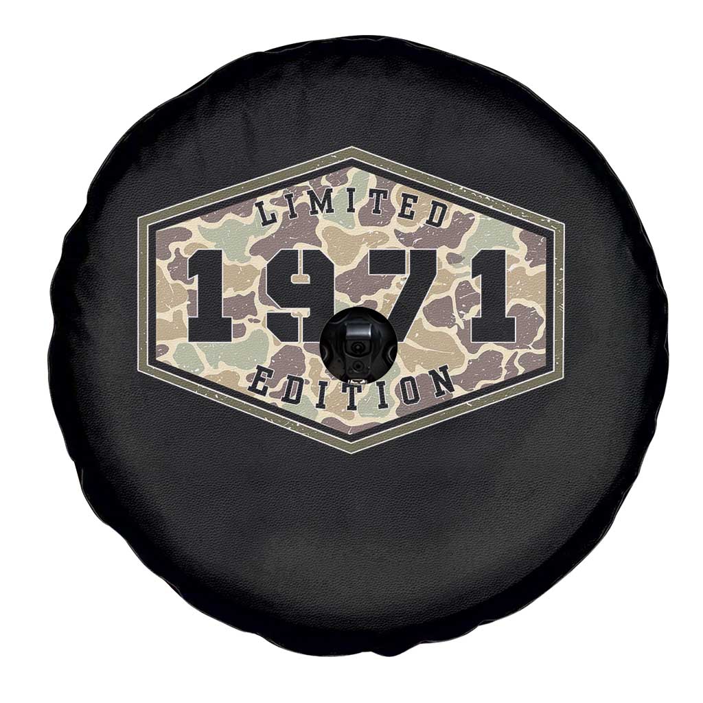 55th Birthday Hunting Spare Tire Cover 1971 Limited Edition Vintage Camouflage Gifts For Turning 55