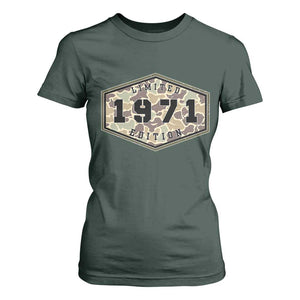 55th Birthday Hunting T Shirt For Women 1971 Limited Edition Vintage Camouflage Gifts For Turning 55