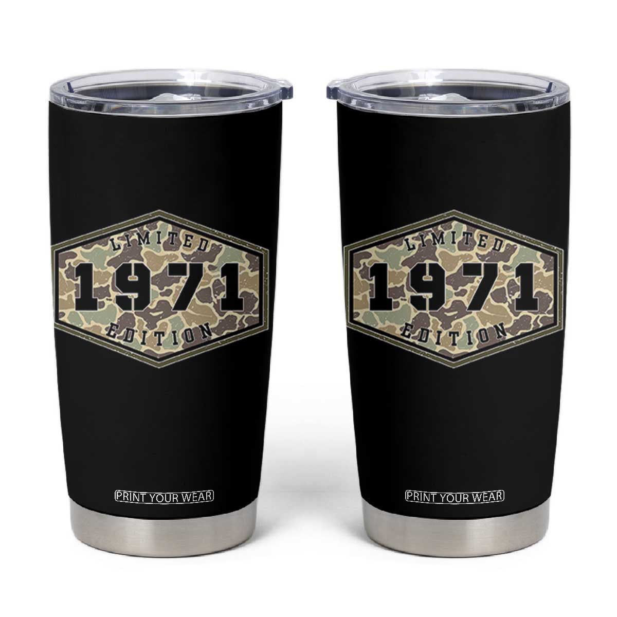 55th Birthday Hunting Tumbler Cup 1971 Limited Edition Vintage Camouflage Gifts For Turning 55