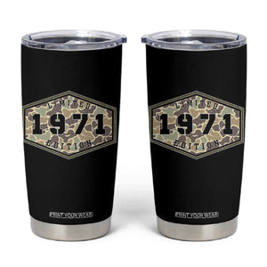 55th Birthday Hunting Tumbler Cup 1971 Limited Edition Vintage Camouflage Gifts For Turning 55