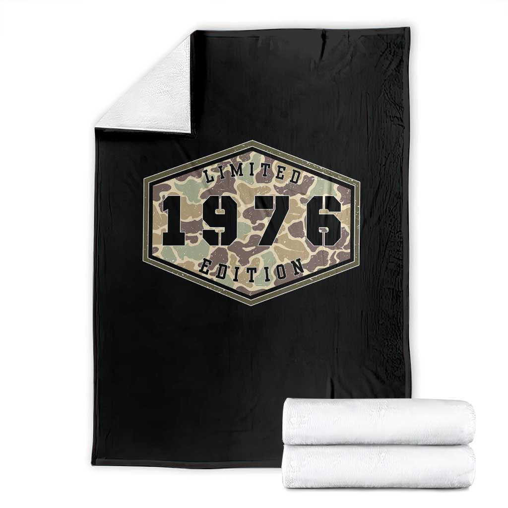 50th Birthday Hunting Throw Blanket 1976 Limited Edition Vintage Camouflage Gifts For Turning 50