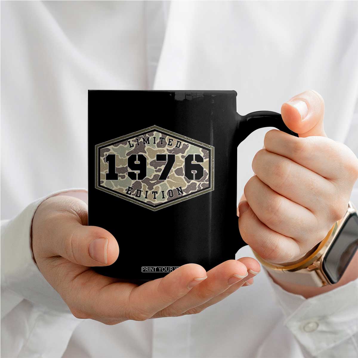 50th Birthday Hunting Coffee Mug 1976 Limited Edition Vintage Camouflage Gifts For Turning 50