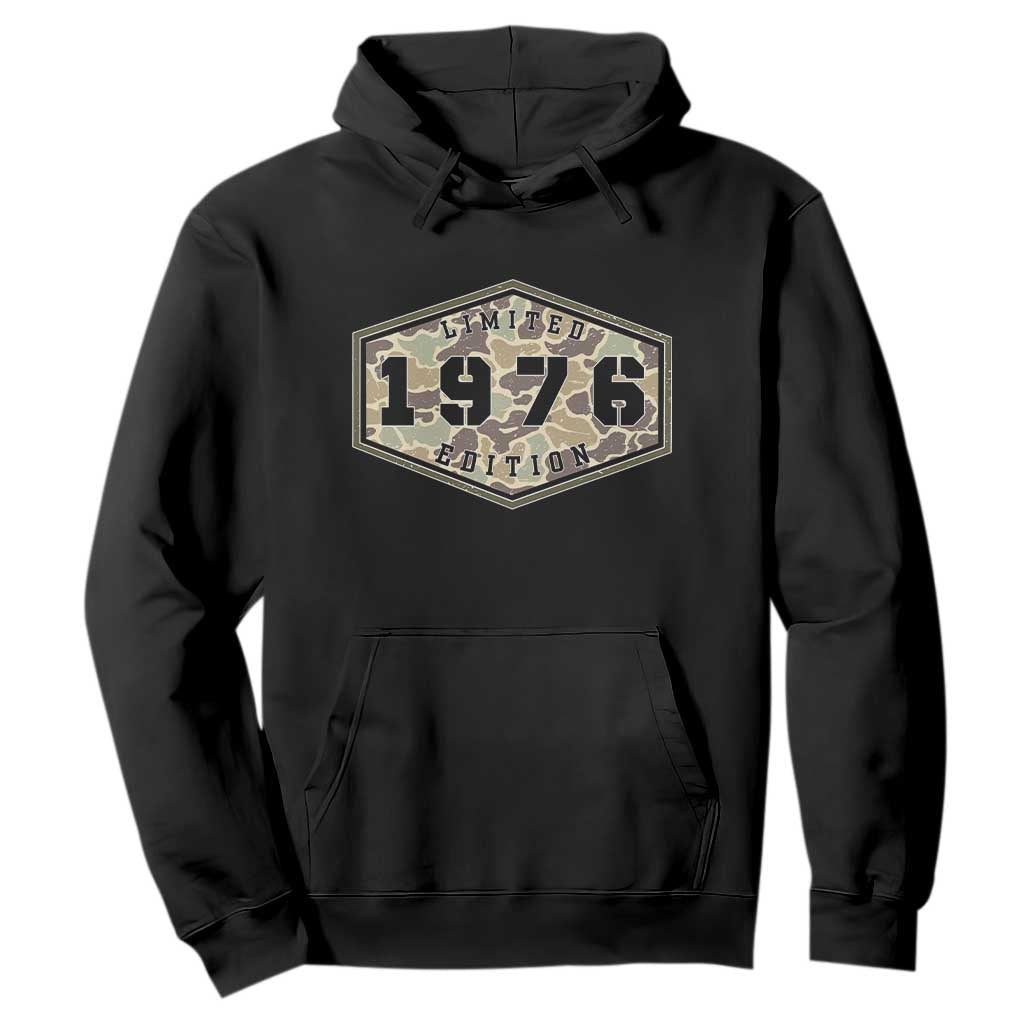 50th Birthday Hunting Hoodie 1976 Limited Edition Vintage Camouflage Gifts For Turning 50 TS11 Black Print Your Wear
