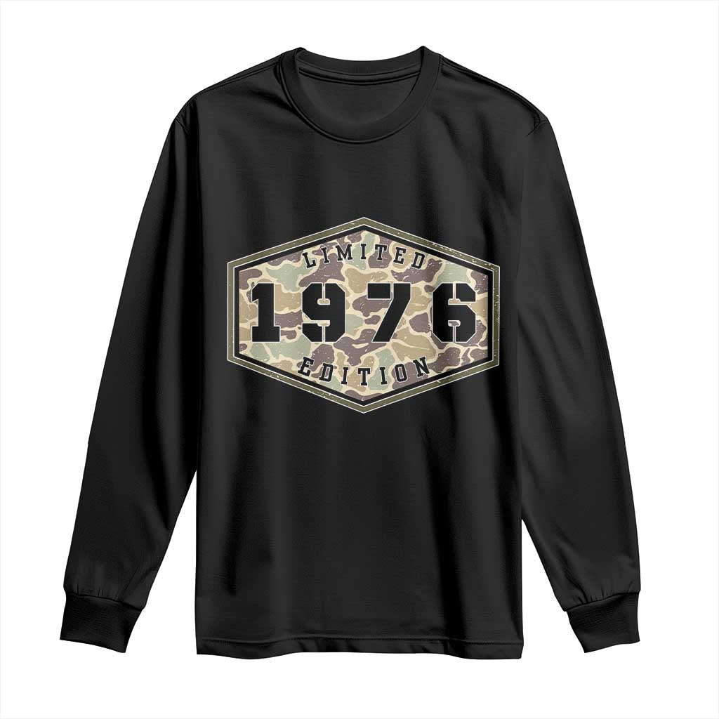50th Birthday Hunting Long Sleeve Shirt 1976 Limited Edition Vintage Camouflage Gifts For Turning 50
