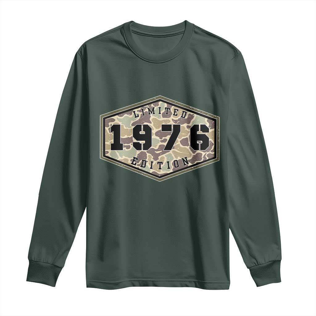 50th Birthday Hunting Long Sleeve Shirt 1976 Limited Edition Vintage Camouflage Gifts For Turning 50