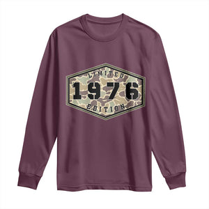 50th Birthday Hunting Long Sleeve Shirt 1976 Limited Edition Vintage Camouflage Gifts For Turning 50