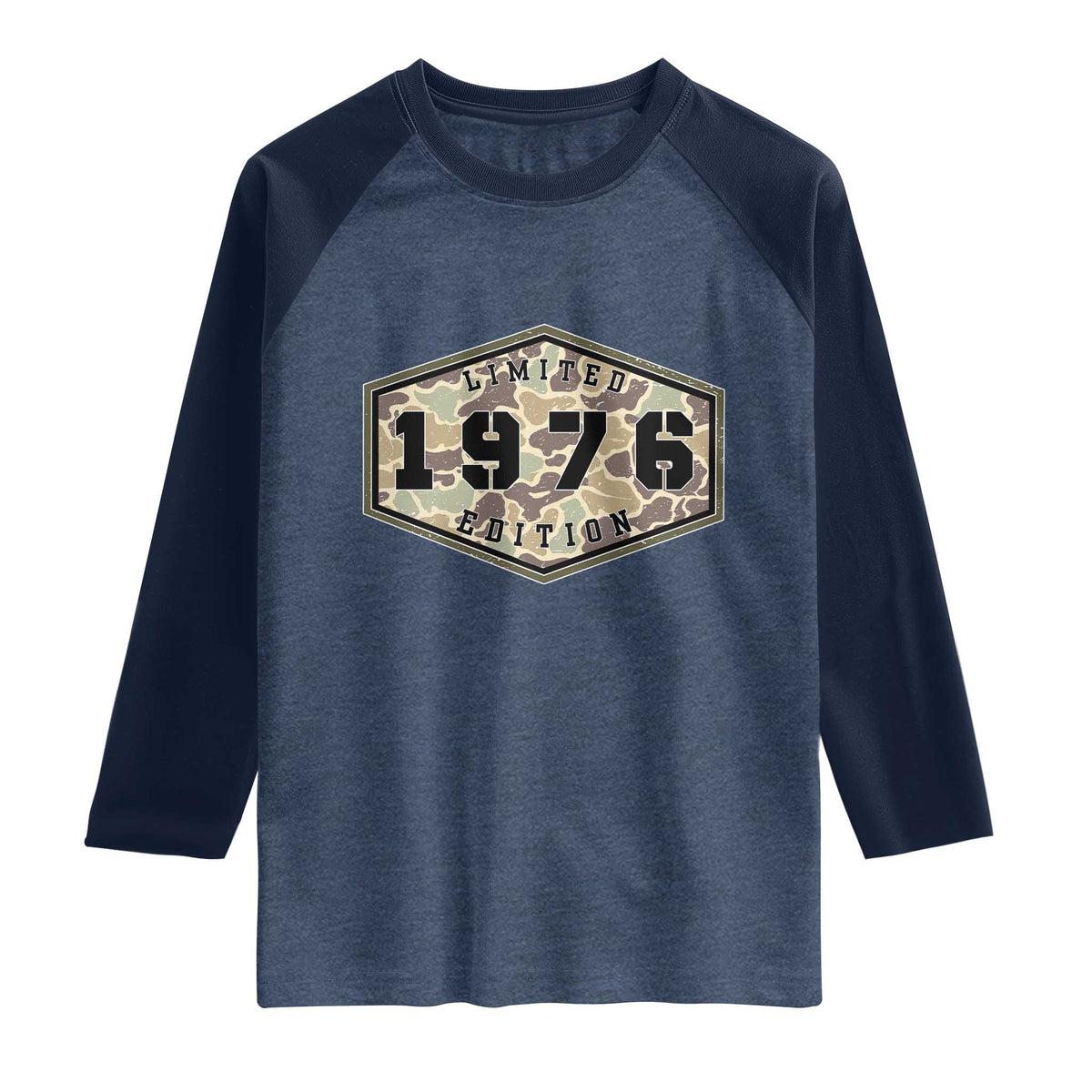 50th Birthday Hunting Raglan Shirt 1976 Limited Edition Vintage Camouflage Gifts For Turning 50