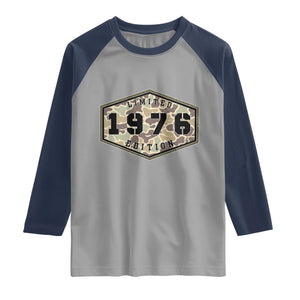 50th Birthday Hunting Raglan Shirt 1976 Limited Edition Vintage Camouflage Gifts For Turning 50