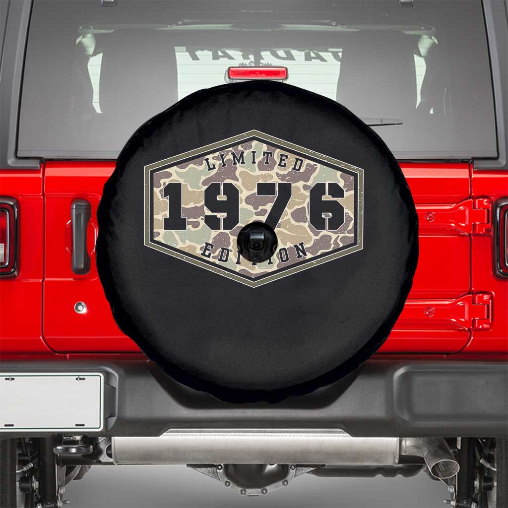 50th Birthday Hunting Spare Tire Cover 1976 Limited Edition Vintage Camouflage Gifts For Turning 50