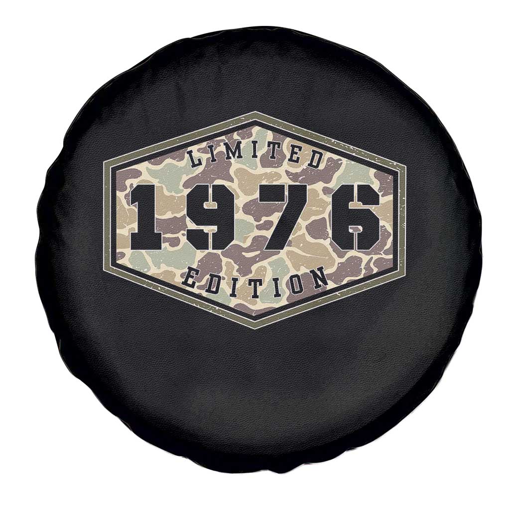 50th Birthday Hunting Spare Tire Cover 1976 Limited Edition Vintage Camouflage Gifts For Turning 50