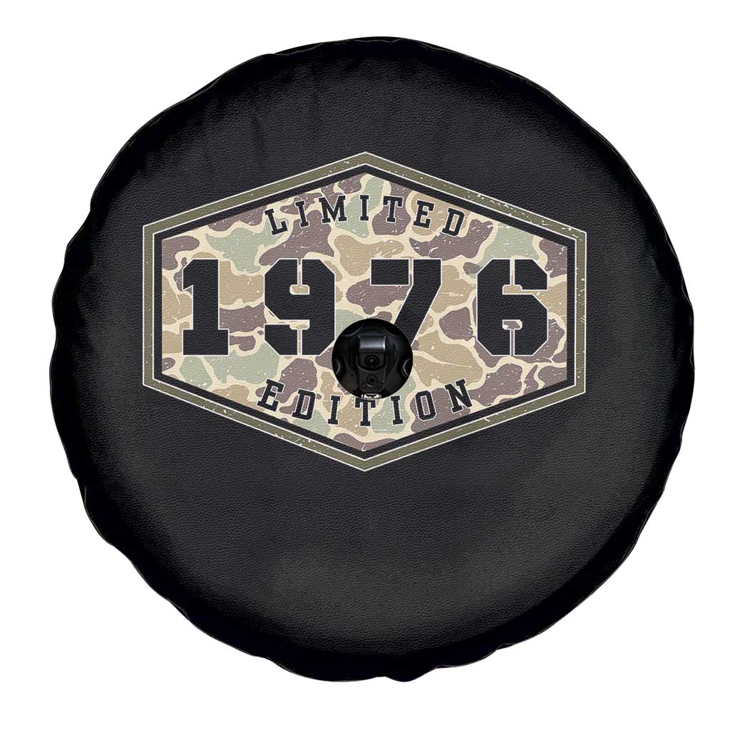 50th Birthday Hunting Spare Tire Cover 1976 Limited Edition Vintage Camouflage Gifts For Turning 50