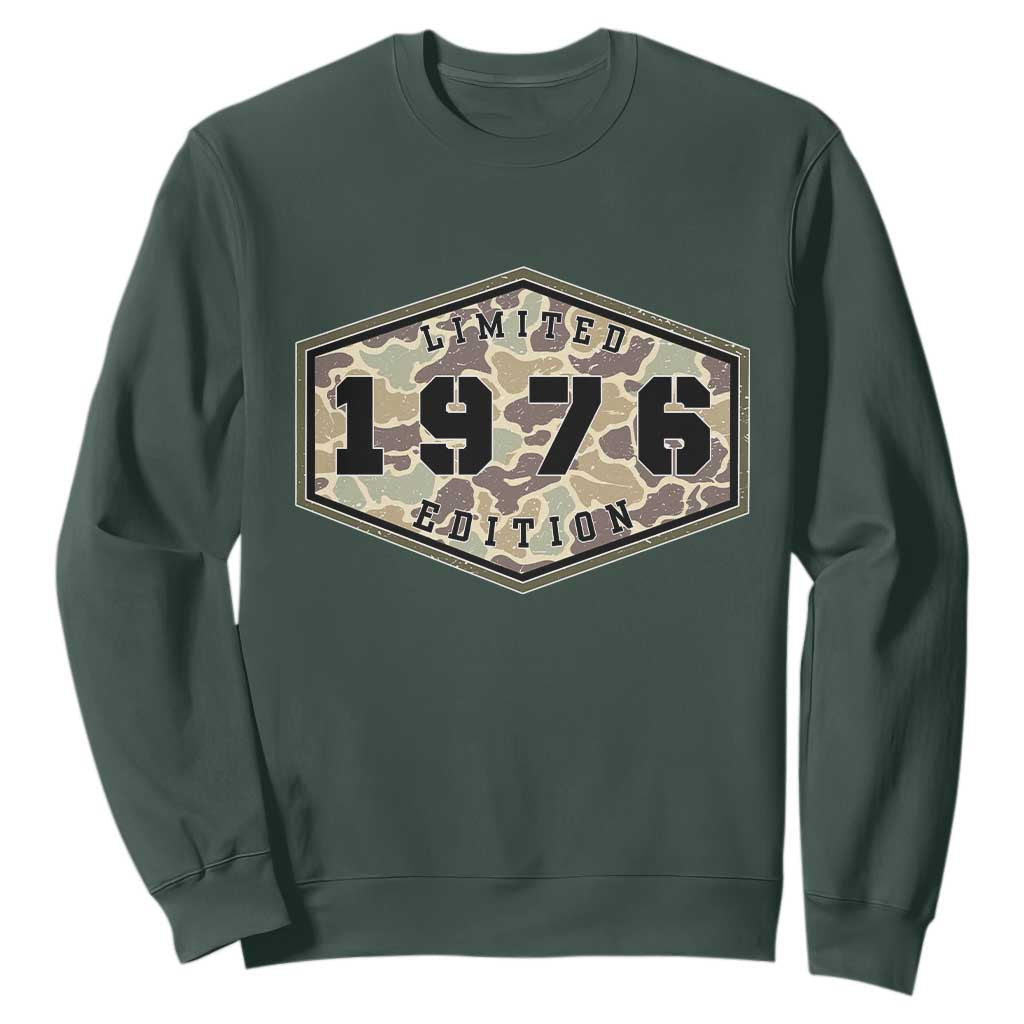 50th Birthday Hunting Sweatshirt 1976 Limited Edition Vintage Camouflage Gifts For Turning 50