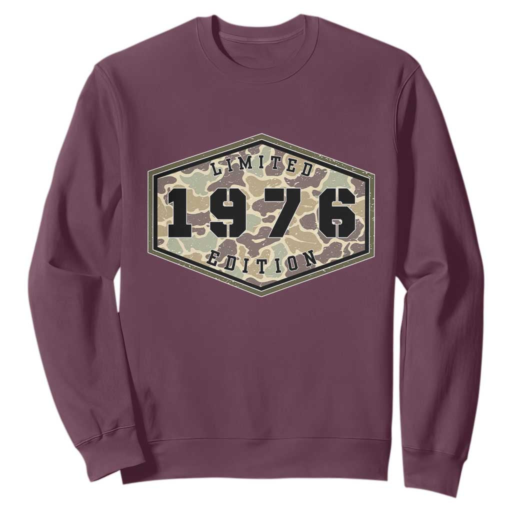 50th Birthday Hunting Sweatshirt 1976 Limited Edition Vintage Camouflage Gifts For Turning 50