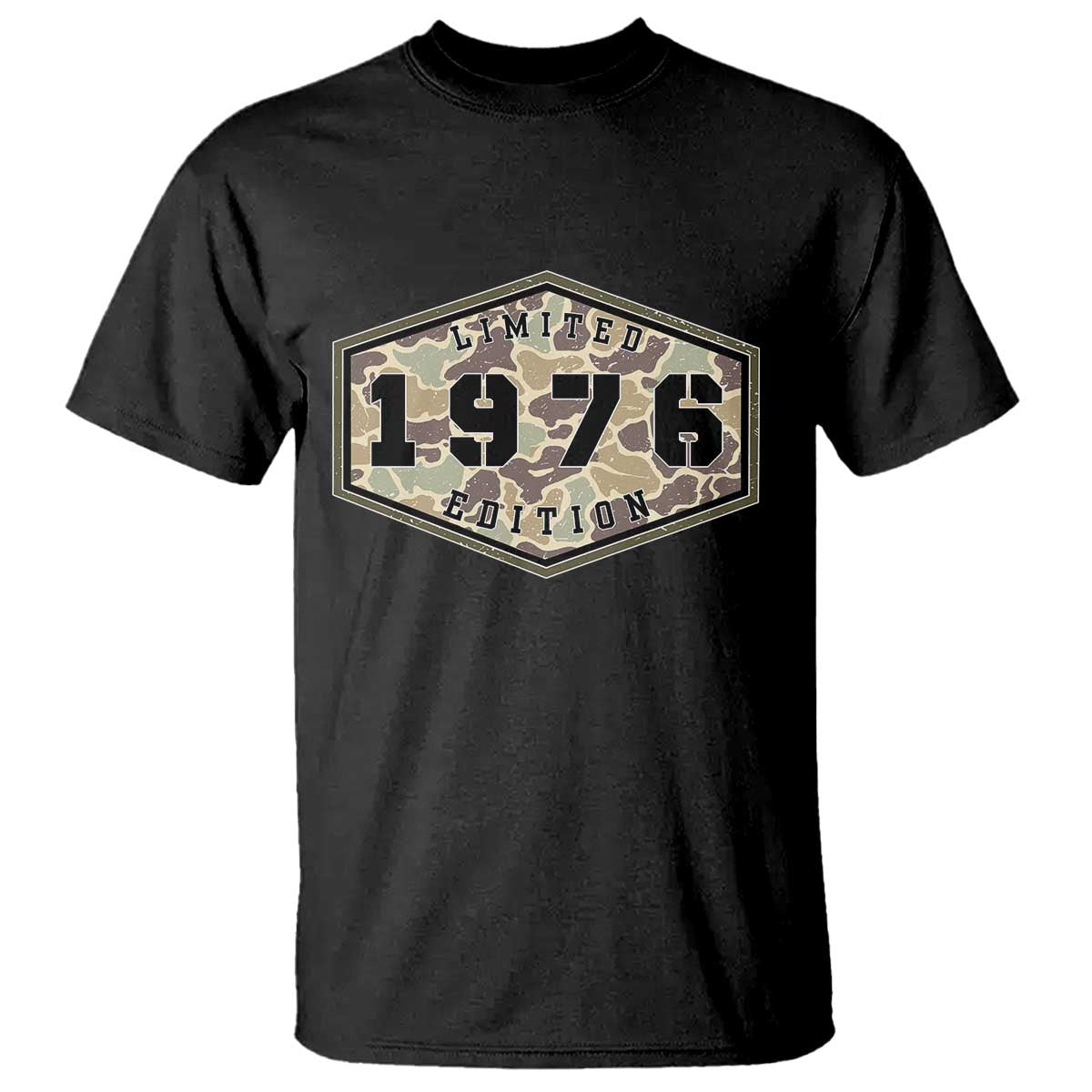 50th Birthday Hunting T Shirt 1976 Limited Edition Vintage Camouflage Gifts For Turning 50 TS11 Black Print Your Wear