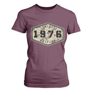 50th Birthday Hunting T Shirt For Women 1976 Limited Edition Vintage Camouflage Gifts For Turning 50