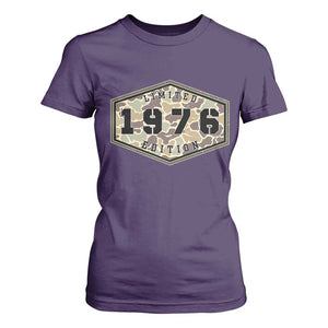 50th Birthday Hunting T Shirt For Women 1976 Limited Edition Vintage Camouflage Gifts For Turning 50
