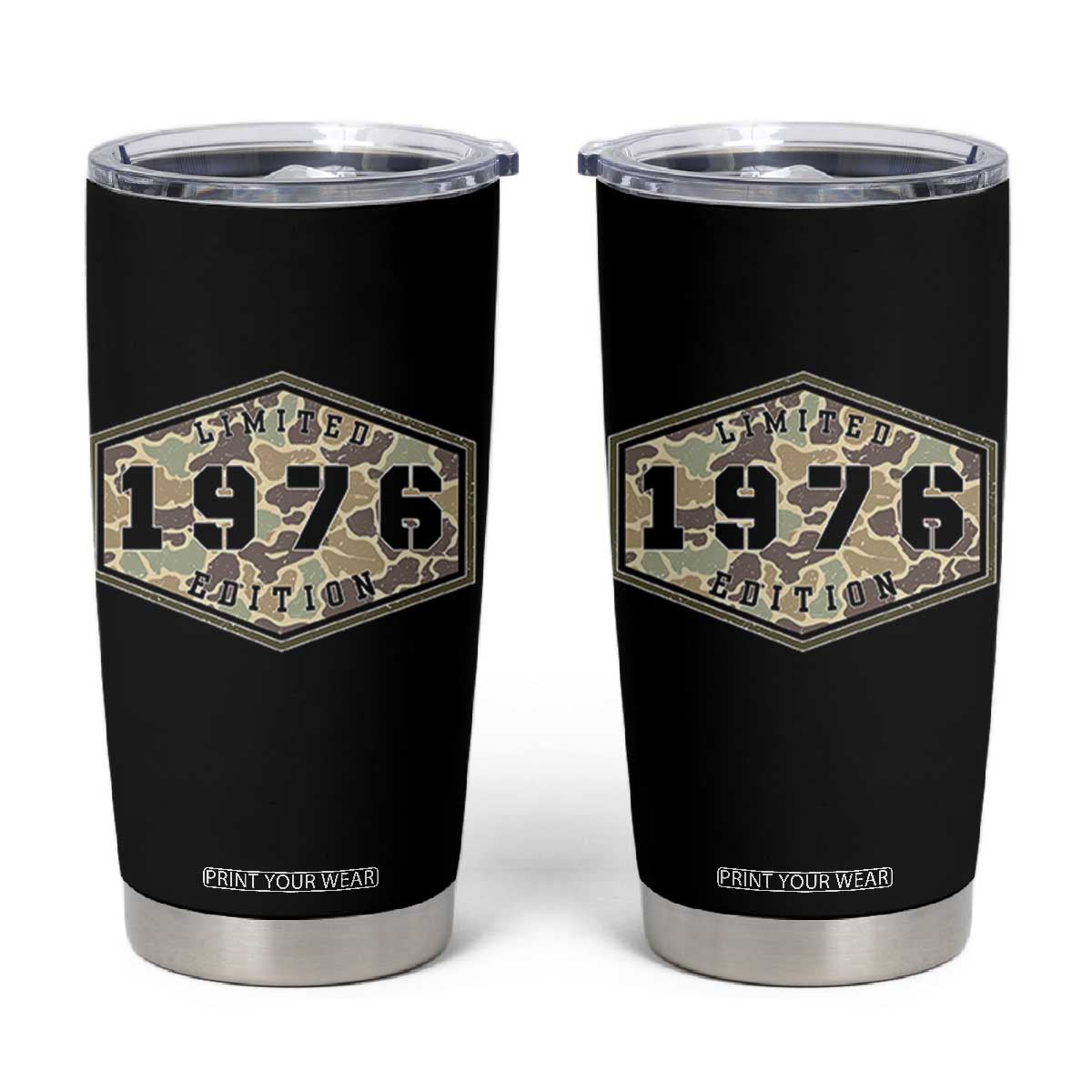50th Birthday Hunting Tumbler Cup 1976 Limited Edition Vintage Camouflage Gifts For Turning 50