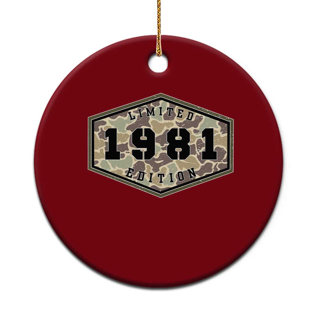 45th Birthday Hunting Ceramic Ornament 1981 Limited Edition Vintage Camouflage Gifts For Turning 45 TS11 1pc Red Print Your Wear