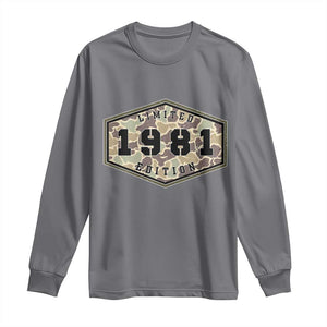 45th Birthday Hunting Long Sleeve Shirt 1981 Limited Edition Vintage Camouflage Gifts For Turning 45