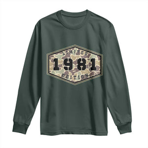 45th Birthday Hunting Long Sleeve Shirt 1981 Limited Edition Vintage Camouflage Gifts For Turning 45