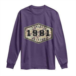 45th Birthday Hunting Long Sleeve Shirt 1981 Limited Edition Vintage Camouflage Gifts For Turning 45