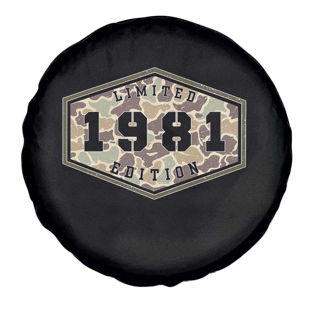 45th Birthday Hunting Spare Tire Cover 1981 Limited Edition Vintage Camouflage Gifts For Turning 45