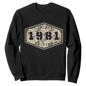 45th Birthday Hunting Sweatshirt 1981 Limited Edition Vintage Camouflage Gifts For Turning 45