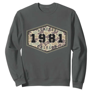 45th Birthday Hunting Sweatshirt 1981 Limited Edition Vintage Camouflage Gifts For Turning 45